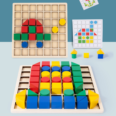 Kreatywne drewniane klockowe puzzle Montessori Nauczanie wczesnej edukacji dla dzieci
