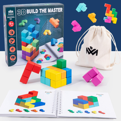 Building Space Master Kreatywne myślenie Cube Puzzle Drewniane wczesna edukacja