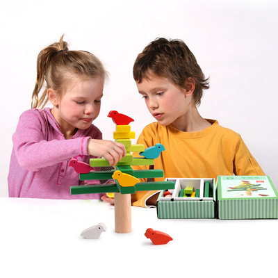 Bird Balance Tree Drewniane klocki Zabawki Ćwiczenia Palec Edukacyjny