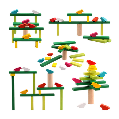 Bird Balance Tree Drewniane klocki Zabawki Ćwiczenia Palec Edukacyjny