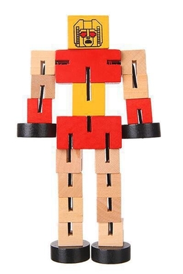 Puzzle dla dzieci Zdeformowany drewniany Robot Block Hand Play Model