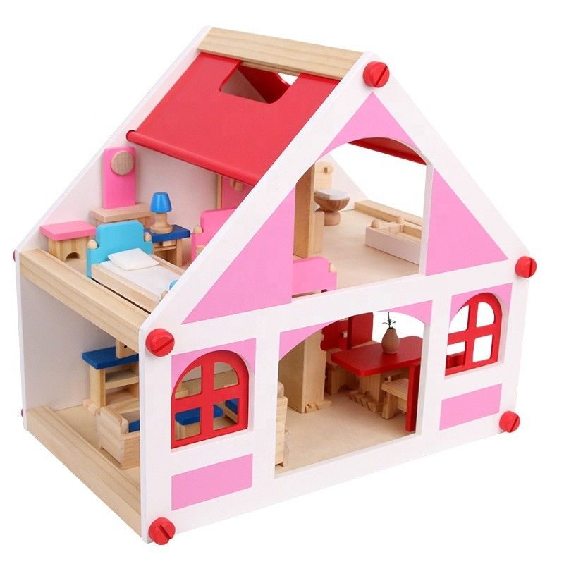37,5 cm Casa Vintage drewniane meble do domku dla lalek  DIY miniaturowe