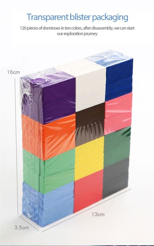 2cm Automatyczne układanie cegieł Domino Puzzle Pociąg w kolorze naturalnym
