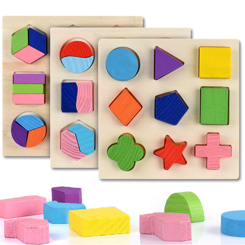Sortowanie Drewniane Zabawki Montessori Niemowlęce Geometryczne Drewniane Klocki 15cm Przedszkole